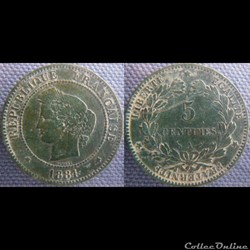 5 Centimes 1881 A