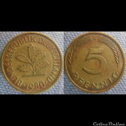 5 Pfennig 1980 G