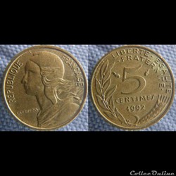 5 Centimes 1992