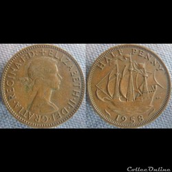 1/2 Penny 1958