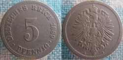 5 pfennig 1889 A