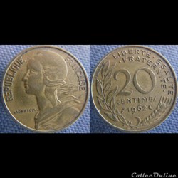 20 Centimes 1962