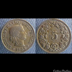 5 Rappen 1884 B