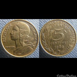 5 Centimes 1968
