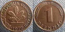 1 pfennig 1979 D