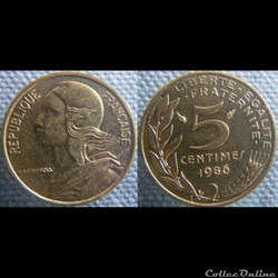 5 Centimes 1986