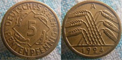 5 Rentenpfennig 1924 A