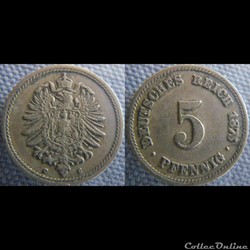 5 pfennig 1875 G