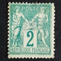 A blue stamp from France, year 1927, good condition