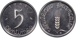 5 centimes épi 1961 Essai (PCGS SP65)