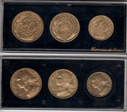 Coffret des essais de 10, 20 et 50 centimes 1962