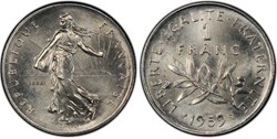1 franc Semeuse 1959 essai "haut relief" (PCGS SP67)