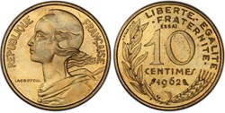 10 centimes Marianne 1962 Essai Piéfort (PCGS SP64)