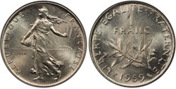 1 franc Semeuse 1959 essai (PCGS SP67)