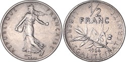 50 centimes 1964 Petit Module Tranche Striée Sans Différents (GENI SP62)