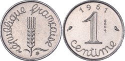 1 centimes 1961 Epi Essai Piéfort (GENI SP65)