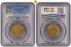 50 centimes Marianne 1963 Tranche Cannelée (PCGS SP64)