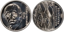 5 Francs Mendès France 1992 Essai (PCGS SP68)