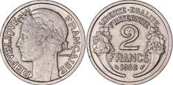 2 francs Morlon 1936 (PCGS XF45)