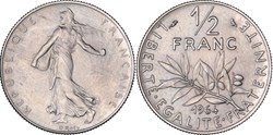 50 centimes 1964 Grand Module Tranche Striée Avec Différents (GENI SP65)