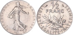 50 centimes 1964 Petit Module Tranche Lisse Avec Différents (GENI SP63)