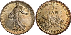 1 franc Semeuse 1907 (PCGS MS65)
