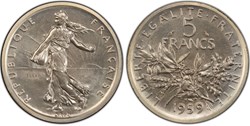 5 Francs 1959 Semeuse Essai-Piéfort (PCGS SP66)