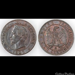 1 CENTIME 1862BB (grand BB)