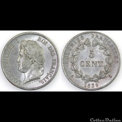 5 CENT. LOUIS-PHILIPPE I 1839 A étain