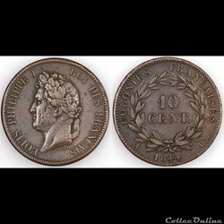 10 CENT. LOUIS-PHILIPPE I 1844 A