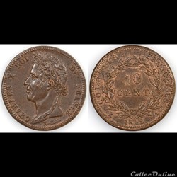 10 CENT. CHARLES X 1828 A