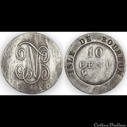 10 CENT. ISLE DE BOURBON ND PIEFORT