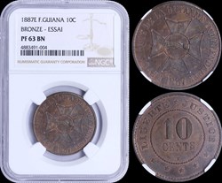 10 CENT. "LIBERTE - JUSTICE" 1887 ESSAI