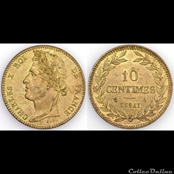 10 CENTIMES CHARLES X ND ESSAI laiton