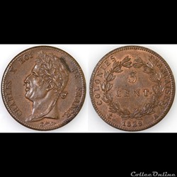 5 CENT. CHARLES X 1829 A