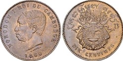 10 CENTIMES NORODOM Ier 1860