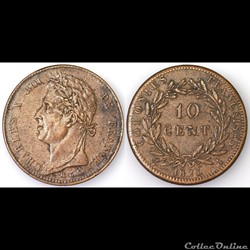 10 CENT. CHARLES X 1825 A