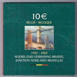 Belgique - 10 euros - Jonction Nord-Midi Bruxelles 1952-2002