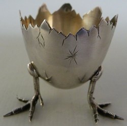 Coquetier argent massif - Patte poule