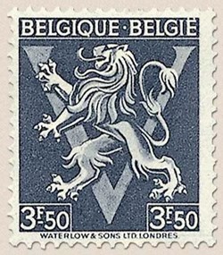 BELGIQUE-BELGIE - LION HERALDIQUE - ORNEMENT V - 3Fr50