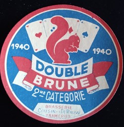 Etiquette de Brasserie Cousin * De Rauw Frameries - Double Brune