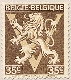 BELGIE-BELGIQUE - LION HERALDIQUE - ORNEMENT V - 35c