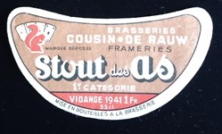 Etiquette de Brasserie Cousin * De Rauw Frameries