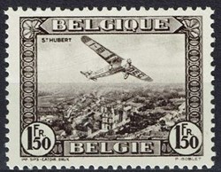 BELGIQUE - 1930 POSTE AERIENNE : Avion survolant Bruxelles - 1F50