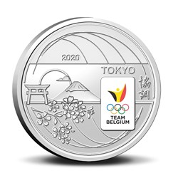 Pièce de 5 euros Belgique 2020 « Team Belgium » en couleur BU dans une coincard