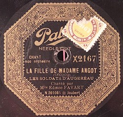 78T - Edmée Favart - La Fille de Madame Angot - Shellac, 10'', 78 RPM
