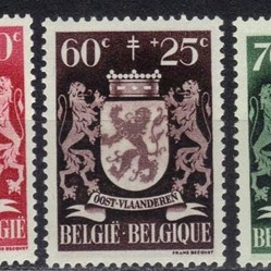BELGIQUE - ANTITUBERCULEUX - ARMOIRIES DES PROVINCES- 1945 - 60c 25c