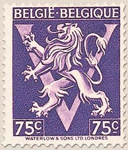 BELGIE-BELGIQUE - LION HERALDIQUE - ORNEMENT V - 75c