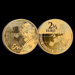 Pièce de 2,5 euros Belgique 2024 « Annee James Ensor » BU dans une coincard FR