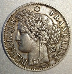 2 francs Cérès IIIe République, avec légende